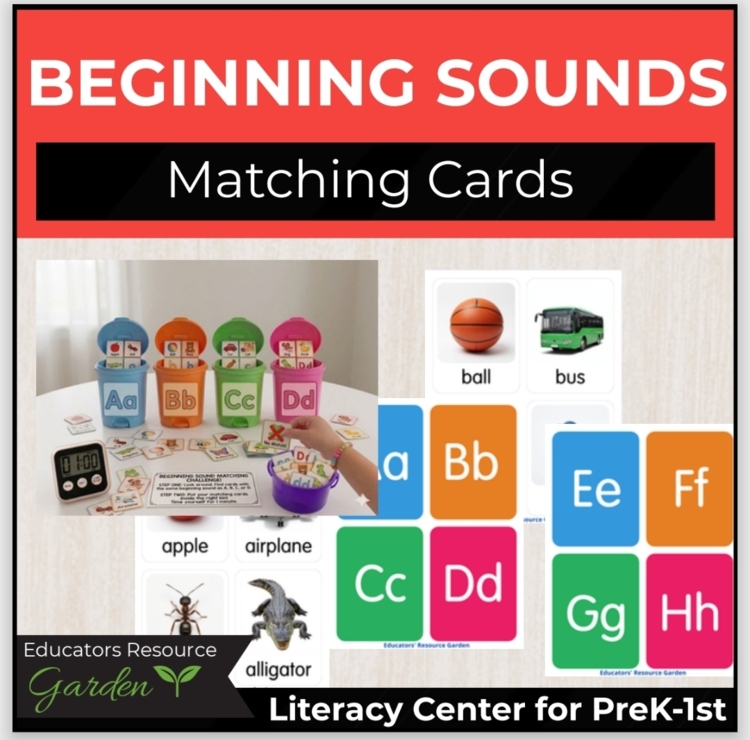 Beginning Sounds Phonics Matching | Alphabet Sorting Bin Challenge | Pre-K to K-