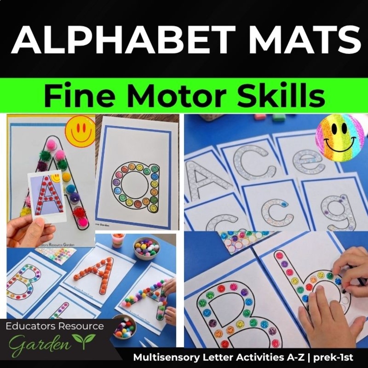 Alphabet Fine Motor Mats | Multi-Sensory Letter Activities A-Z |Prek-1st Grade