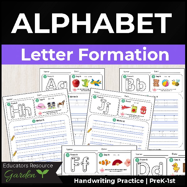 Letter Formation Practice A-ZIAlphabet HandwritingIBeginning Sounds &Recognition