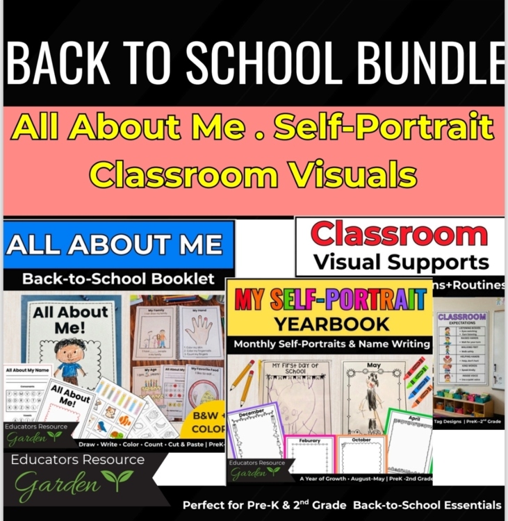 Back to School Bundle I Classroom Visual Supports,All About Me & Self-Portrait