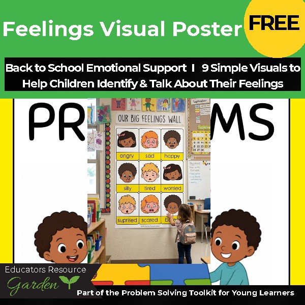 Free Feelings Visual Poster |  Emotion Visuals for Back to School