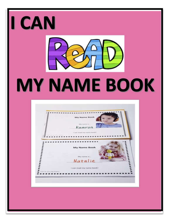 Pre-K/K My Name Book--I Can Read (large/ colorful printable kit)